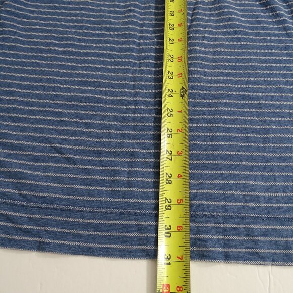 Johnnie-O Hangin Out Blue Striped Long Sleeve Henley Shirt Men Size XL Cotton - Picture 12 of 13